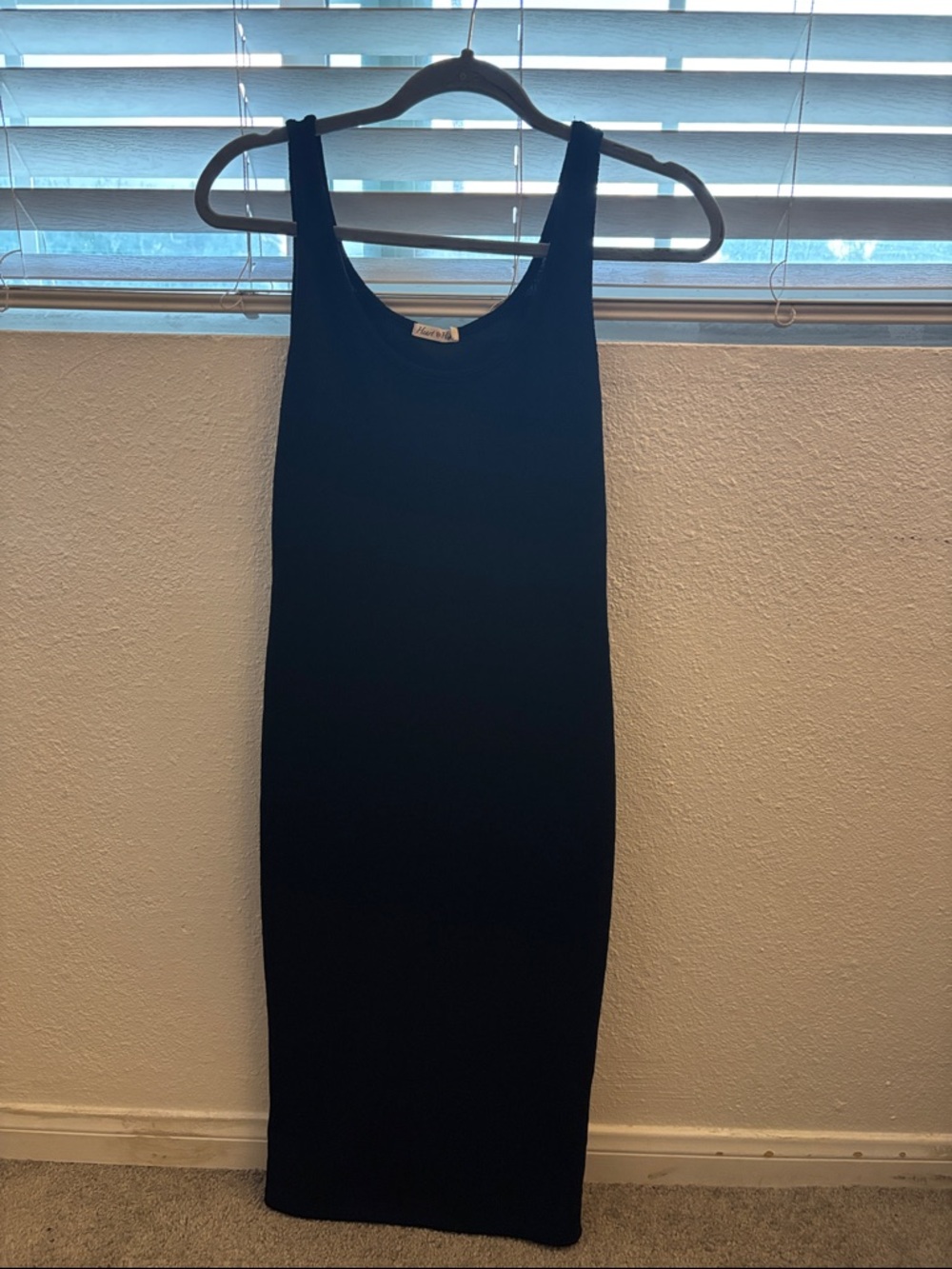 Heart Hips Black Sleeveless Midi Bodycon Dress